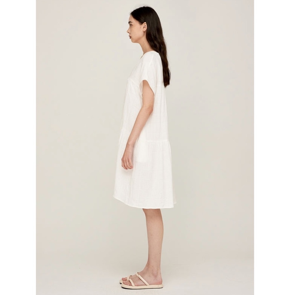 Grade & Gather Loose Boxy Gingham Gauze Dress - Picture 6 of 7